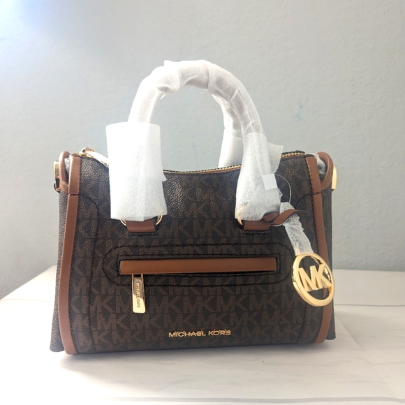 Michael Kors Bags Michael Kors Carine Extra Small Logo Satchel Crossbody Brown Poshmark